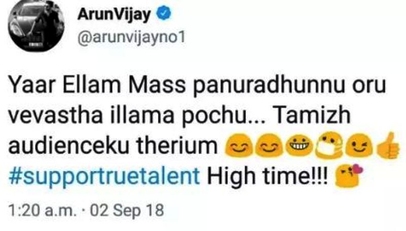 Arun Vijay's Controversial Tweet
