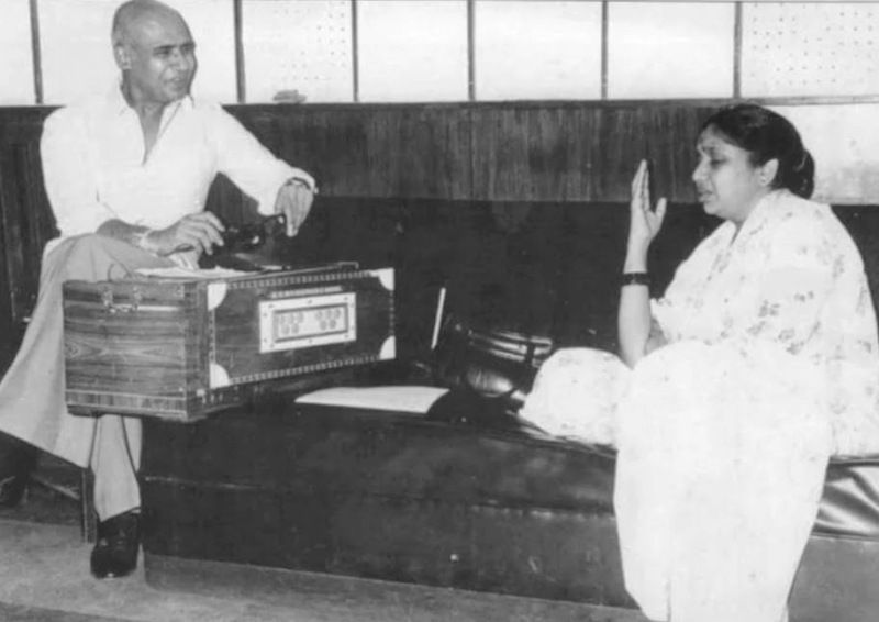 Khayyam Recording With Asha Bhosle