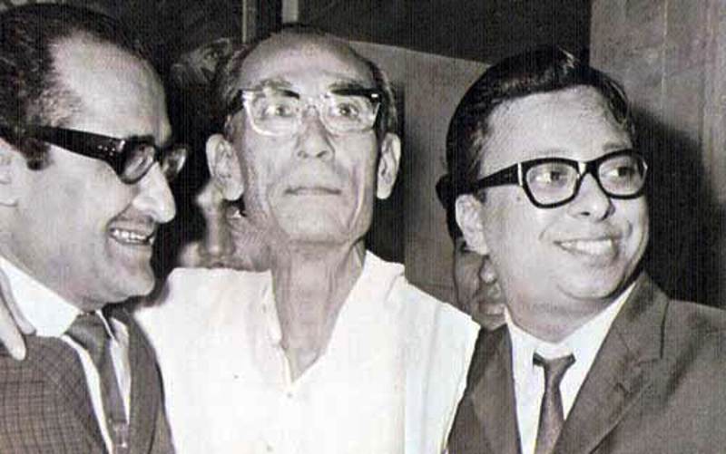 S. D. Burman with Naasir Hussain and R. D. Burman