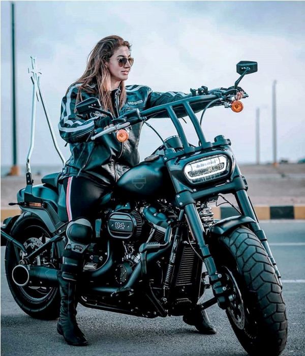 Sana Fakhar on Harley Davidson