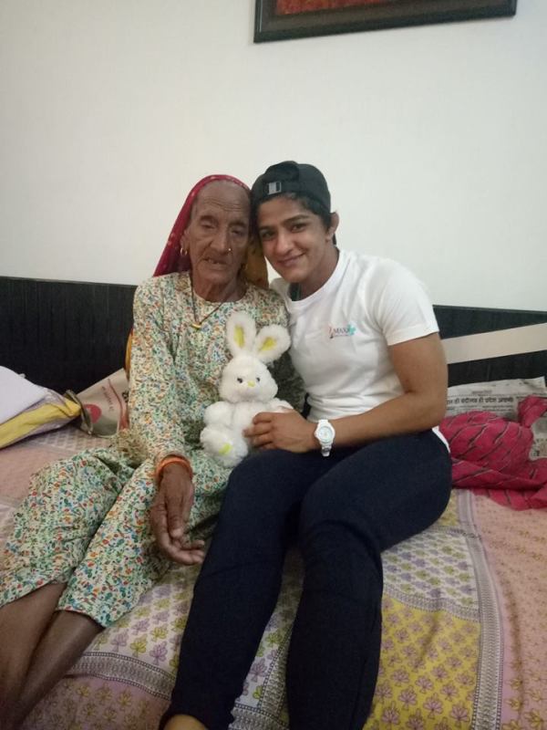 Sangeeta Phogat with her grand mother
