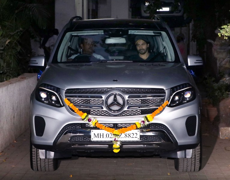 Varun Dhawan in His Mercedes Car