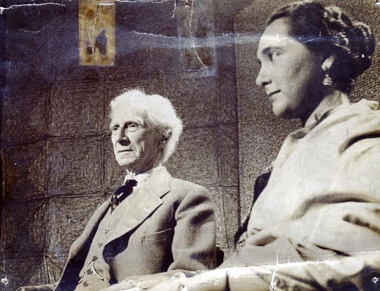A young Romila Thapar chairing a talk by Bertrand Russell (1955, London)