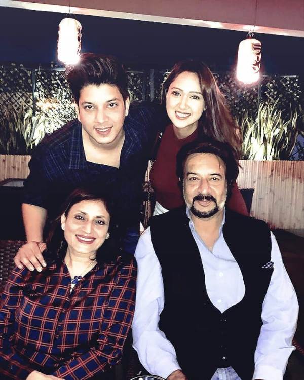 Adhish with His Parents and Girlfriend