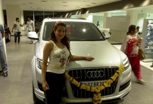 Ameesha Patel with her car