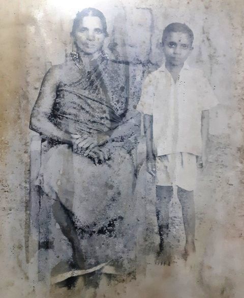 Early photo of Sivan and his mother