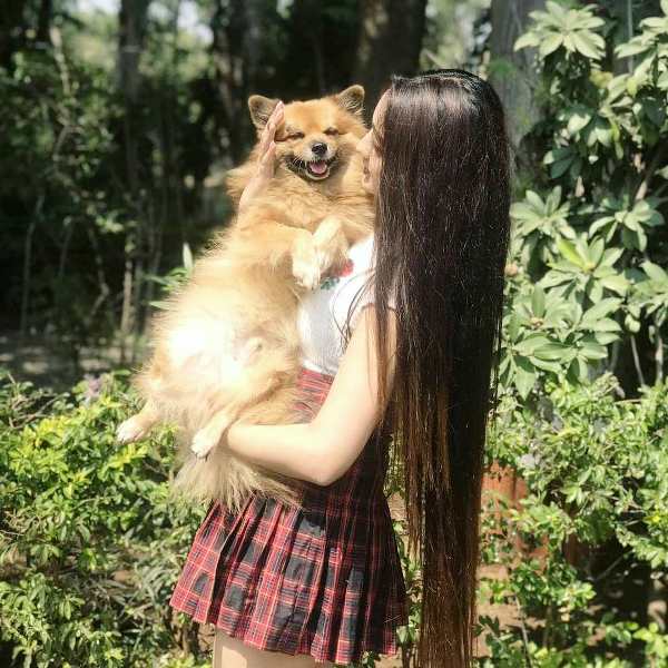 Nikita Bhamidipati's with Her Pet Dog