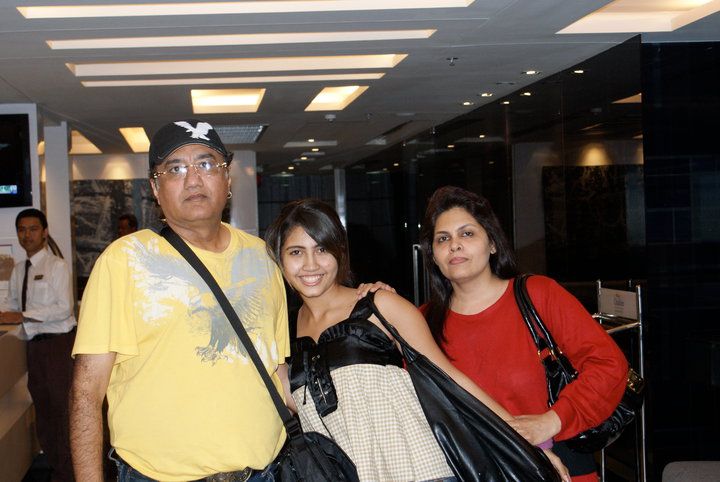 Poonam Malik with her husband and daughter
