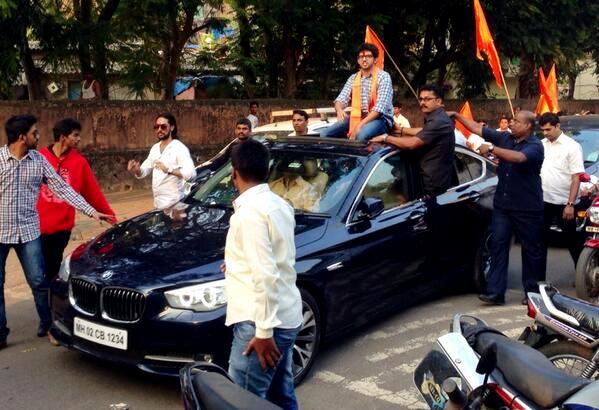 Aditya Thackeray with his BMW
