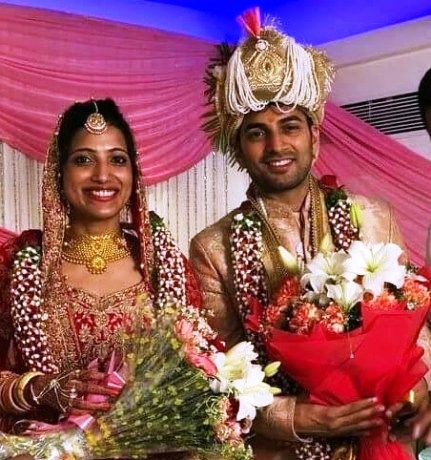 Amrapali Kata with her Husband on wedding day