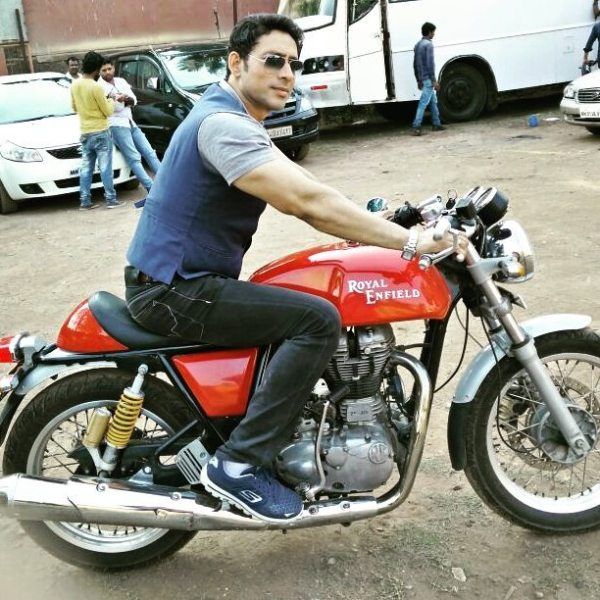 Hrishikesh Pandey Posing on His Motorcycle