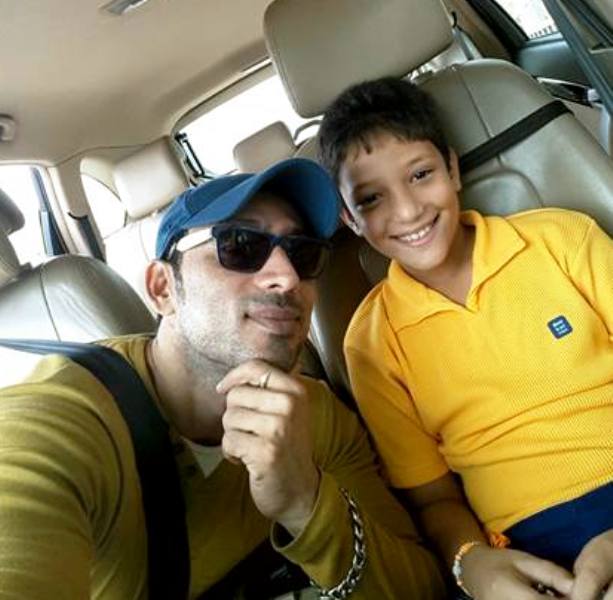 Hrishikesh Pandey with His Son