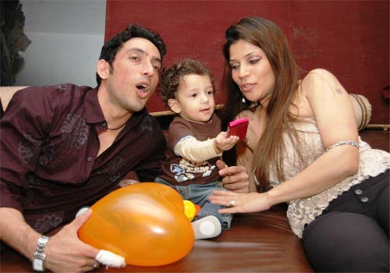 Hrishikesh Pandey with His Wife and Son