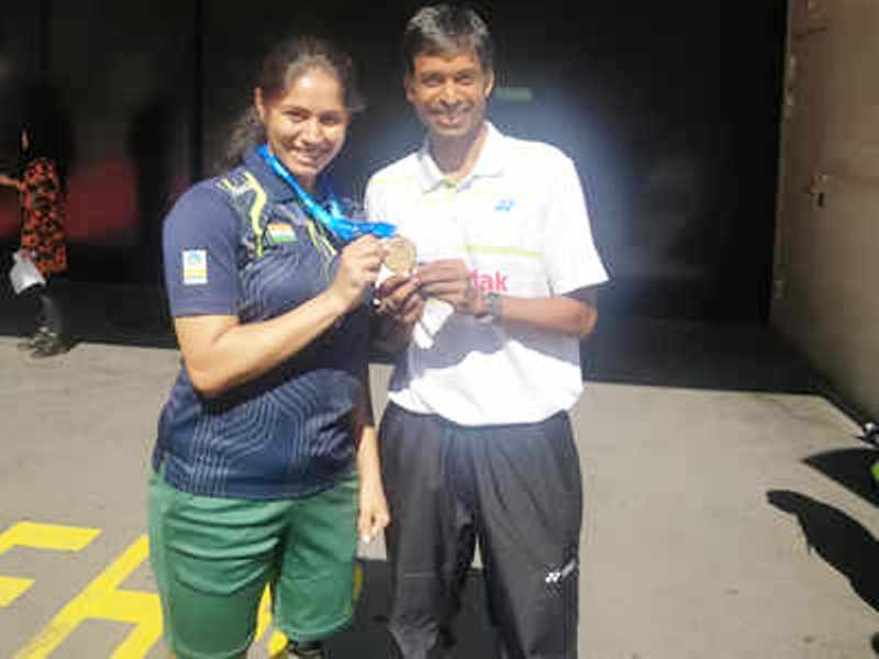 Manasi Joshi with Her Coach- P. Gopichand
