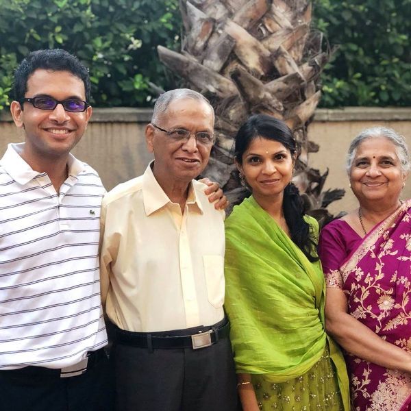 Akshata Murthy with Her Parents and Brother