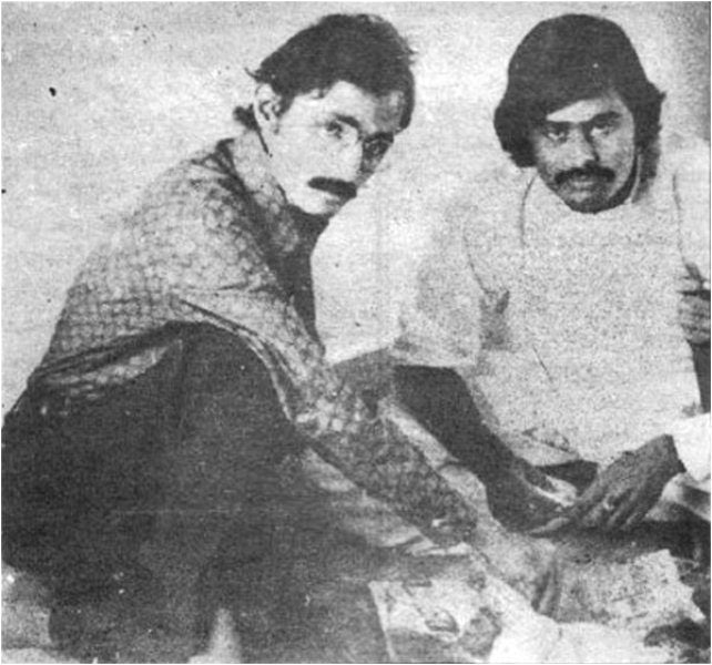 Altaf Hussain (right) during his younger days
