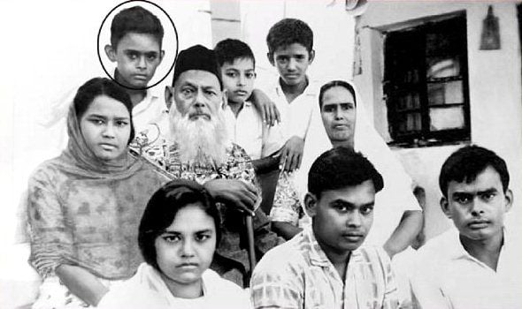 Altaf Hussain (top left) with his family