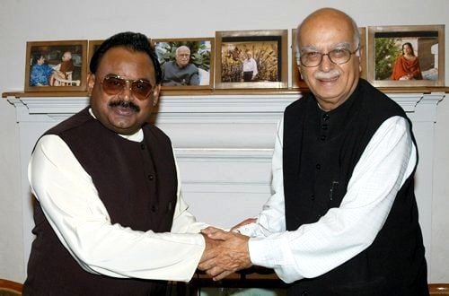 Altaf Hussain with LK Advani