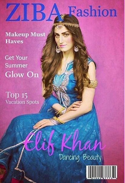Elif Khan on the cover of Ziba Magazine