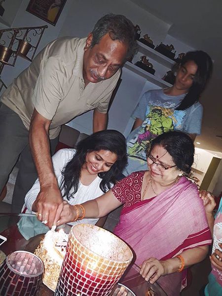 Sunitha Upadrashta with her parents