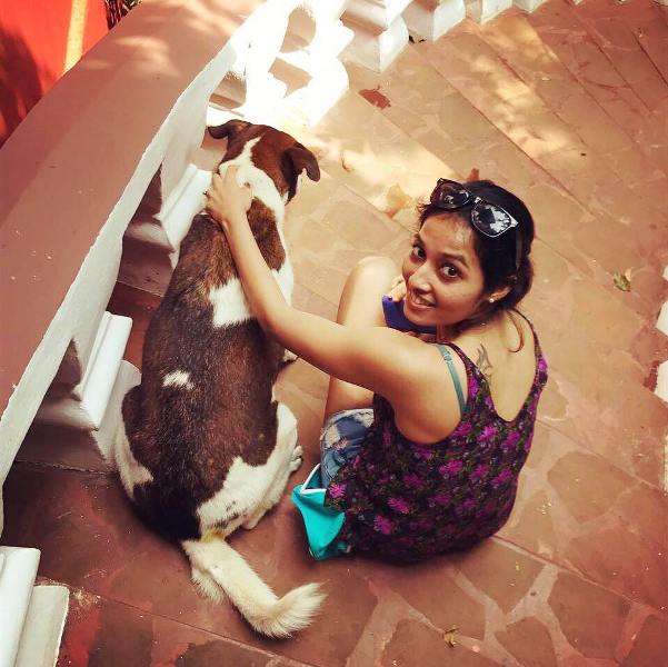 Aparna Krishnan with Her Dog