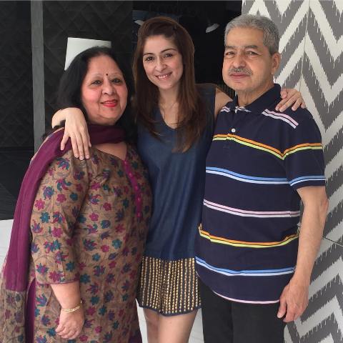 Bhavana Pandey with her parents