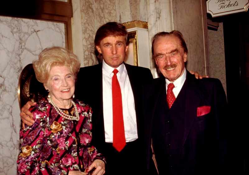 Donald Trump (centre) with his father Fred (right) and mother Mary (left)