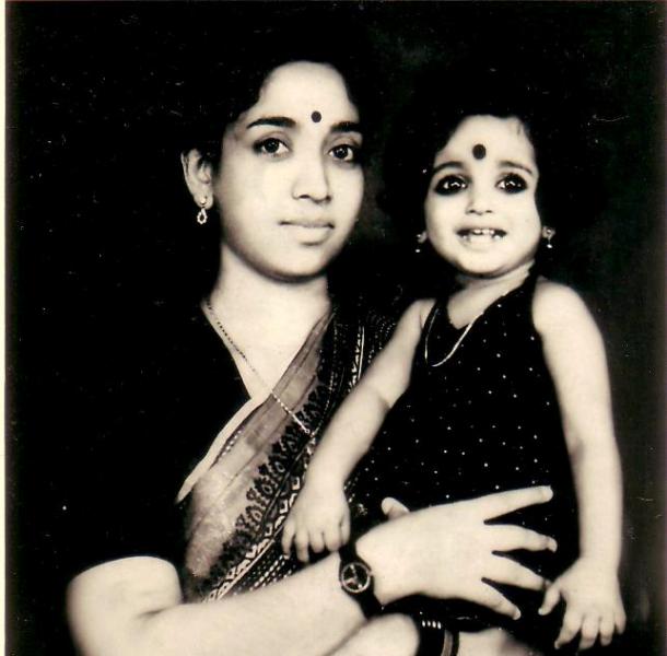 Kavya Madhavan with her mother