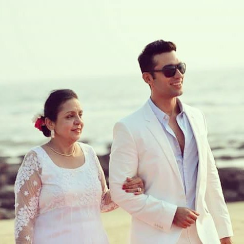 Kushal Punjabi with his mother
