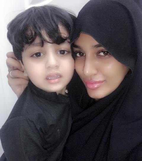 Mathira with her son