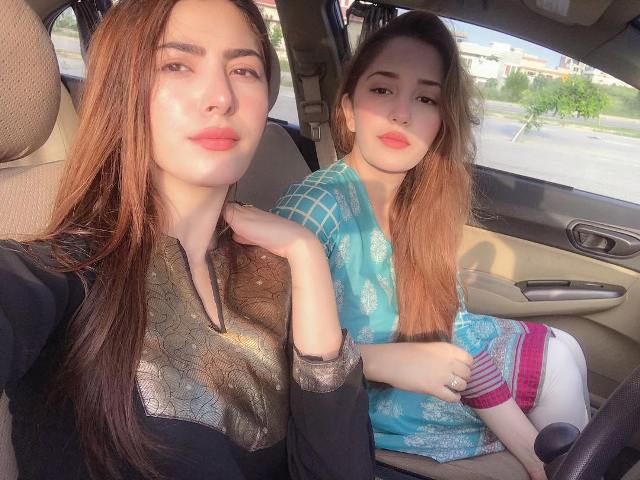 Naimal Khawar with her sister