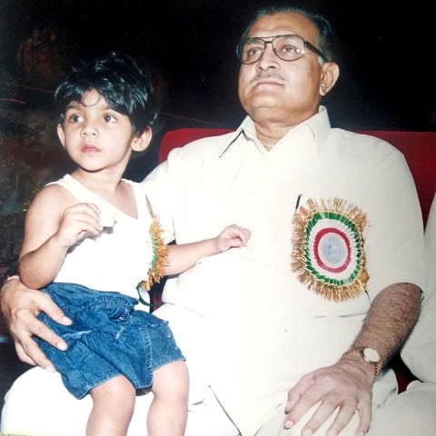 Sana Ganguly with her paternal grandfather