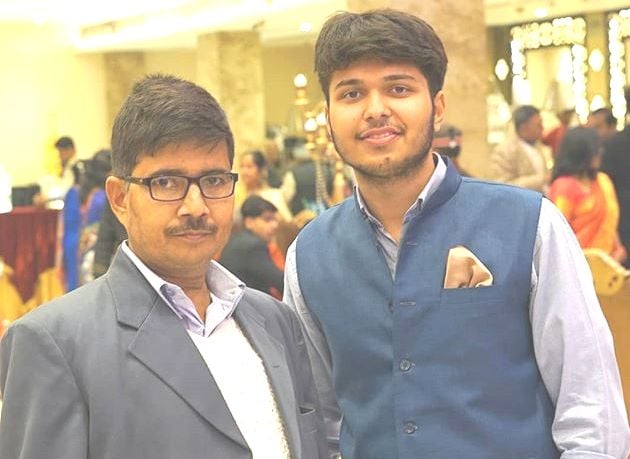 Shubham Gaur with his father 