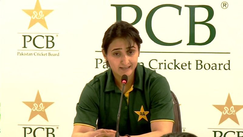 Bismah Maroof during a press conference after being named captain