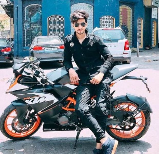 Faisal Shaikh with His Motorcycle
