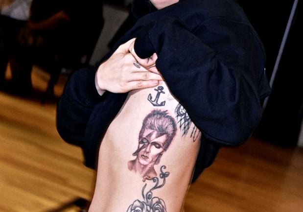 Lady Gaga's David Bowie tattoo on her waist