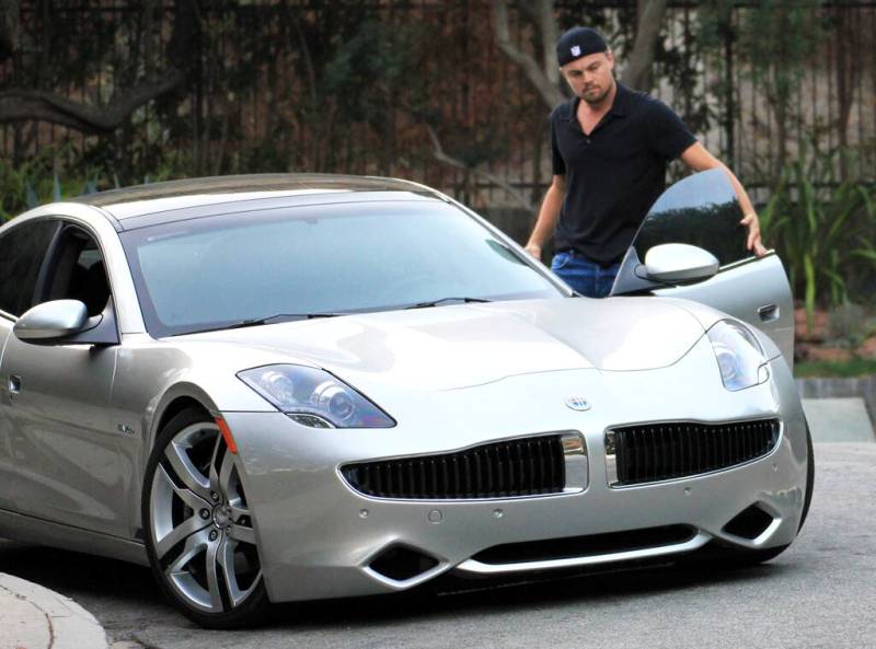 Leonardo DiCaprio and his Fisker Karma Car