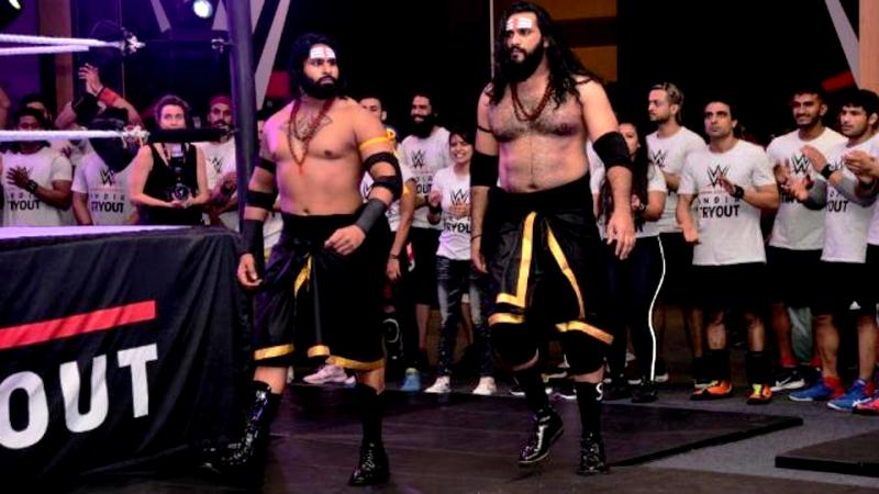 Saurav Gurjar (right) with Rinku Singh in WWE