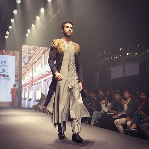 Zebby Singh walking the ramp for a fashion show