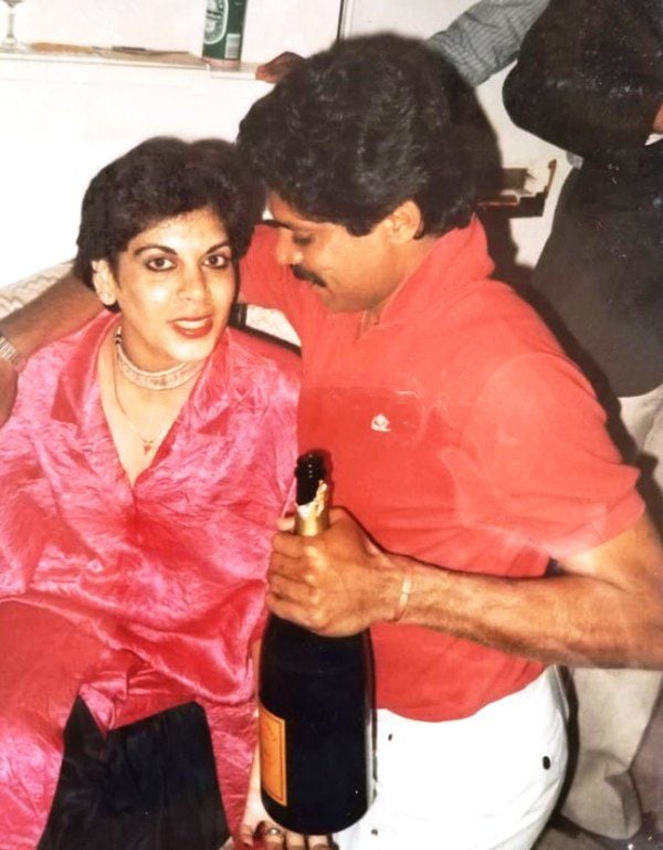 An Old Picture of Romi Bhatia with Kapil Dev