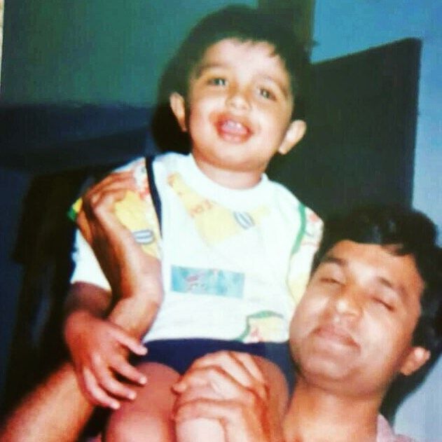 Kalyaan Dhev with his father 