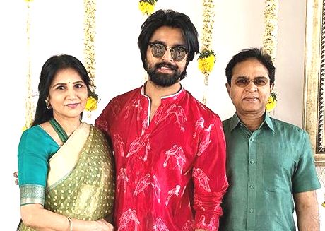 Kalyaan Dhev with his parents 