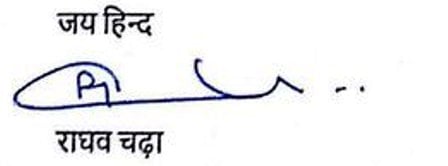 Raghav Chadha Signature