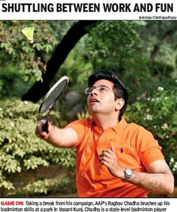 Rghav Chadha Playing Badminton