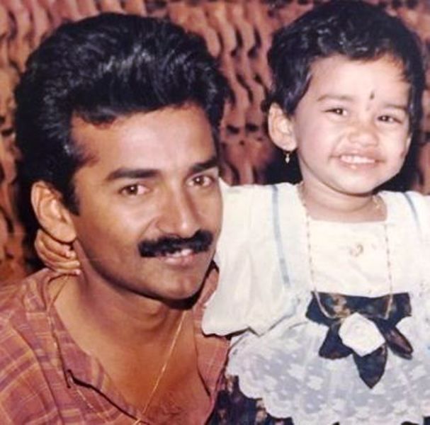 A Childhood Picture of Nabha Natesh With Her Father