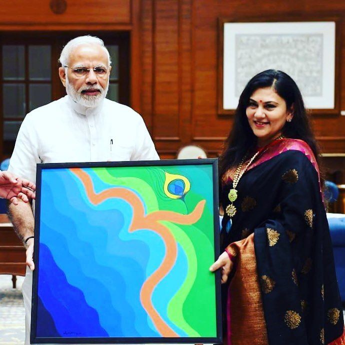 Deepika Chikhalia with Narendra Modi