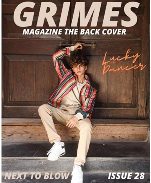 Lucky Dancer featured on the back cover of Grimes magazine