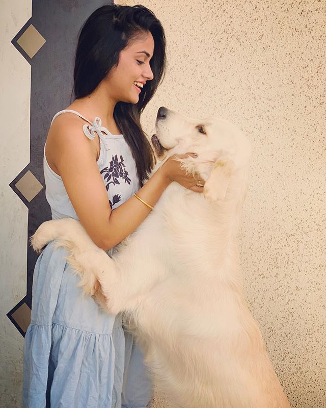 Nisha Guragain with her pet