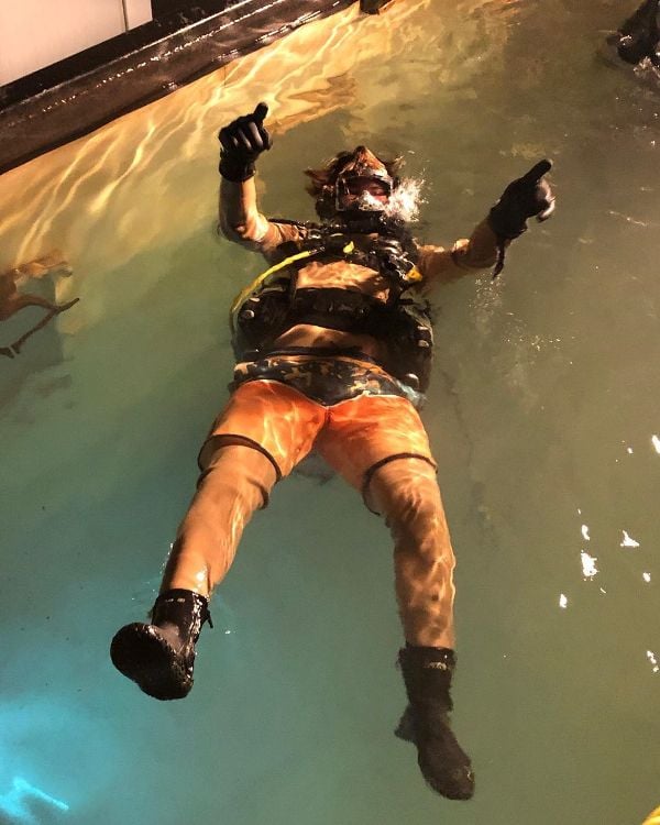 Chase Stokes Doing Scuba Diving.