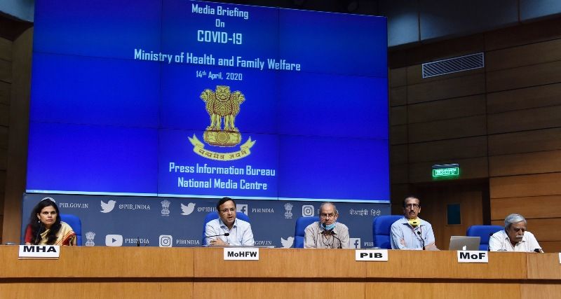 Lav Agarwal and Other Indian Government Officials Briefing About COVID-19 at The National Media Centre